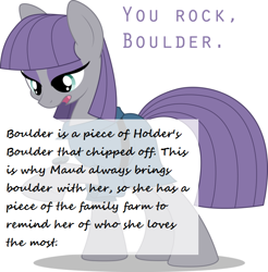Size: 590x600 | Tagged: safe, artist:emkay-mlp, character:boulder, character:maud pie, species:earth pony, species:pony, female, headcanon, holder's boulder, simple background, solo, vector, white background