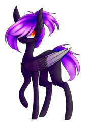 Size: 542x791 | Tagged: safe, artist:hyshyy, oc, oc:night light, species:pegasus, species:pony, female, mare, simple background, solo, transparent background, two toned wings