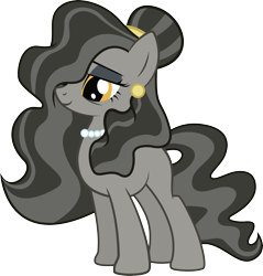 Size: 2785x2914 | Tagged: safe, artist:duskthebatpack, oc, oc:beauty mark, species:earth pony, species:pony, blank flank, ear piercing, earring, female, jewelry, long hair, mare, milf, necklace, pearl necklace, piercing, simple background, solo, transparent background, vector