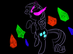 Size: 1024x768 | Tagged: safe, artist:tanmansmantan, character:rarity, bipedal, diamond, female, glowing eyes, simple background, solo