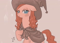 Size: 3508x2480 | Tagged: safe, artist:yanamosuda, character:pinkie pie, species:earth pony, species:pony, blushing, clothing, female, hat, looking at you, mare, solo, witch hat