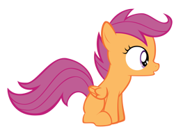 Size: 9216x7222 | Tagged: safe, artist:thatguy1945, part of a set, character:scootaloo, species:pegasus, species:pony, absurd resolution, curious, simple background, sitting, transparent background, vector