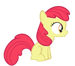 Size: 8192x7222 | Tagged: safe, artist:thatguy1945, part of a set, character:apple bloom, absurd resolution, curious, missing accessory, simple background, sitting, transparent background, vector