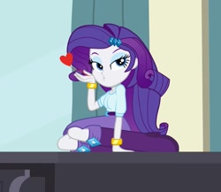 Size: 959x833 | Tagged: safe, artist:tabrony23, character:rarity, my little pony:equestria girls, blowing a kiss, bracelet, female, heart, jewelry, looking at you, piano, show accurate, solo