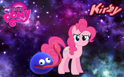 Size: 1440x900 | Tagged: safe, artist:arcgaming91, artist:felix-kot, character:pinkie pie, crossover, gooey, kirby, kirby star allies