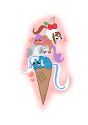 Size: 2039x2894 | Tagged: safe, artist:riofluttershy, oc, oc:fleurbelle, species:alicorn, species:pony, chubbie, adorabelle, alicorn oc, cute, ice cream cone