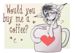 Size: 861x612 | Tagged: safe, artist:monogy, oc, oc only, oc:maki, species:earth pony, species:pony, coffee, coffee mug, cup, cup of pony, female, heart, mare, micro, mug, simple background, solo, transparent background