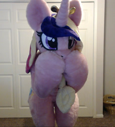Size: 983x1080 | Tagged: safe, artist:qtpony, character:princess cadance, bend over, fursuit, irl, mouth hold, photo
