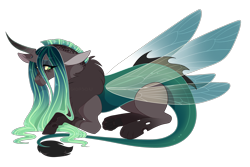 Size: 3200x2134 | Tagged: safe, artist:gigason, oc, oc only, parent:discord, parent:queen chrysalis, parents:discolis, female, hybrid, interspecies offspring, offspring, simple background, solo, transparent background