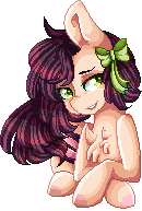 Size: 130x193 | Tagged: safe, artist:sketchyhowl, oc, oc:rae, species:bat pony, species:pony, animated, bow, female, gif, hair bow, mare, pixel art, prone, simple background, solo, transparent background