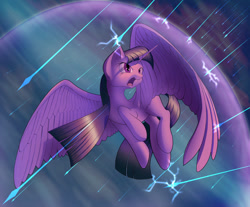 Size: 1024x846 | Tagged: safe, artist:stratodraw, character:twilight sparkle, character:twilight sparkle (alicorn), species:alicorn, species:pony, female, mare, missing cutie mark, shield, solo