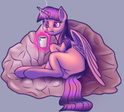 Size: 2199x1990 | Tagged: safe, artist:stratodraw, character:twilight sparkle, character:twilight sparkle (alicorn), species:alicorn, species:pony, coffee mug, female, mare, missing cutie mark, mug, solo