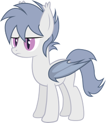 Size: 2586x3013 | Tagged: safe, artist:duskthebatpack, oc, oc only, oc:white willow, species:bat pony, species:pony, bat wings, ear fluff, female, folded wings, frown, lidded eyes, mare, simple background, slit eyes, solo, standing, transparent background, vector