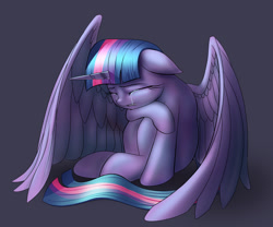 Size: 2423x2015 | Tagged: safe, artist:stratodraw, character:twilight sparkle, character:twilight sparkle (alicorn), species:alicorn, species:pony, crying, eyes closed, feels, female, mare, sad, simple background, solo