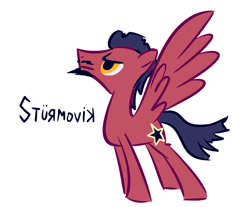 Size: 874x724 | Tagged: safe, artist:earth_pony_colds, oc, oc only, oc:sturmovik, species:pegasus, species:pony, beard, communism, concept art, cyrillic, facial hair, male, original art, russian, simple background, solo, stallion, white background
