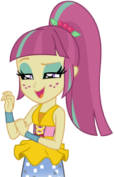 Size: 9650x15000 | Tagged: safe, artist:famousmari5, character:sour sweet, equestria girls:dance magic, g4, my little pony: equestria girls, my little pony:equestria girls, spoiler:eqg specials, absurd resolution, clothing, female, freckles, open mouth, ponytail, simple background, skirt, solo, transparent background, vector