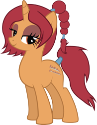 Size: 2212x2839 | Tagged: safe, artist:duskthebatpack, oc, oc only, oc:trail blaze, species:pony, species:unicorn, commission, cutie mark, female, lidded eyes, mare, show accurate, simple background, solo, tail wrap, transparent background, vector