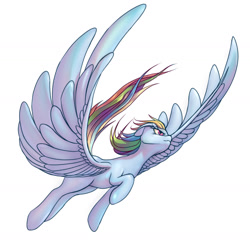 Size: 1769x1714 | Tagged: safe, artist:stratodraw, character:rainbow dash, species:pegasus, species:pony, female, flying, mare, simple background, solo, white background, wings