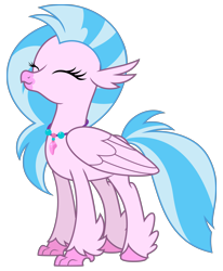 Size: 6755x8192 | Tagged: safe, artist:thatguy1945, character:silverstream, species:classical hippogriff, species:hippogriff, episode:school daze, g4, my little pony: friendship is magic, spoiler:s08, absurd resolution, cute, diastreamies, eyes closed, female, happy, simple background, solo, transparent background, vector