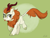 Size: 1600x1200 | Tagged: safe, artist:iheartjapan789, character:autumn blaze, species:kirin, episode:sounds of silence, g4, my little pony: friendship is magic, awwtumn blaze, blep, cloven hooves, colored hooves, cute, female, gradient background, green background, hooves, prancing, signature, silly, simple background, solo, three quarter view, tongue out