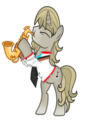 Size: 2039x2894 | Tagged: safe, artist:riofluttershy, oc, oc only, oc:golden skies, species:pony, male, musical instrument, saxophone, simple background, solo, stallion, white background