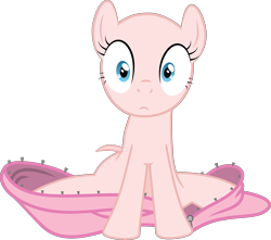 Size: 3519x3111 | Tagged: safe, artist:felix-kot, artist:hourglass-vectors, edit, editor:slayerbvc, character:pinkie pie, species:earth pony, species:pony, bald, clothing, costume, female, furless, furless edit, leaning forward, looking at you, mare, nude edit, nudity, pinkie pie suit, pony costume, ponysuit, shaved, shaved tail, simple background, solo, staring into your soul, transparent background, undressing, unzipped, vector, vector edit, zipper