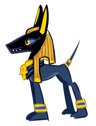 Size: 511x671 | Tagged: safe, artist:earth_pony_colds, oc, oc only, oc:anubis, species:pony, anubis, simple background, solo, white background