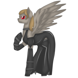 Size: 4381x4381 | Tagged: safe, artist:glacierfrostclaw, oc, oc:bathory sanguine, species:pegasus, species:pony, absurd resolution, bat eyes, bloodrayne, boots, clothing, dress, evening gloves, fangs, female, gloves, heels on a horse, latex, latex boots, long gloves, mare, shoes, thigh boots, vampire