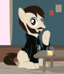 Size: 742x849 | Tagged: safe, artist:earth_pony_colds, oc, oc only, species:pony, alcohol, beard, beer, concept art, facial hair, original art, ponified, solo
