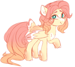 Size: 356x315 | Tagged: safe, artist:s1nb0y, character:fluttershy, species:pony, alternate design, female, simple background, solo, transparent background