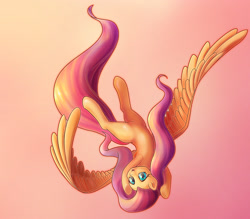 Size: 2501x2191 | Tagged: safe, artist:stratodraw, character:fluttershy, species:pony, cute, female, looking at you, mare, shyabetes, smiling, solo, upside down