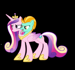 Size: 1355x1277 | Tagged: safe, artist:theunknowenone1, character:lightning dust, character:princess cadance, species:alicorn, species:pony, conjoined, fusion, multiple heads, two heads, we have become one