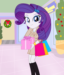 Size: 2800x3300 | Tagged: safe, artist:tabrony23, character:rarity, my little pony:equestria girls, christmas, female, holiday, solo