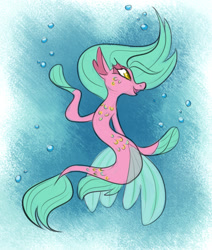 Size: 916x1080 | Tagged: safe, artist:ponygoggles, oc, oc only, oc:water melon, species:seapony (g4), solo