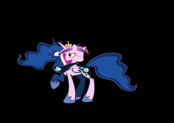 Size: 2905x2061 | Tagged: safe, artist:theunknowenone1, character:princess cadance, character:princess luna, species:alicorn, species:pony, conjoined, female, filly, four heads, fusion, mare, multiple heads, we have become one