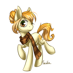 Size: 1024x1024 | Tagged: safe, artist:moenkin, oc, oc:pumpkin patch, species:earth pony, species:pony, clothing, female, mare, scarf, simple background, solo, transparent background