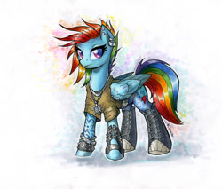 Size: 900x765 | Tagged: safe, artist:asimos, character:rainbow dash, species:pegasus, species:pony, clothing, converse, cute, ear piercing, earring, female, jewelry, looking at you, mare, necklace, piercing, shirt, shoes, smiling, solo