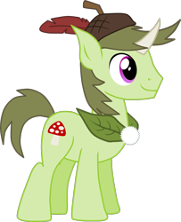 Size: 1411x1738 | Tagged: safe, artist:shadymeadow, oc, oc:fungus glade, species:pony, goblin, male, ponified, simple background, solo, transparent background