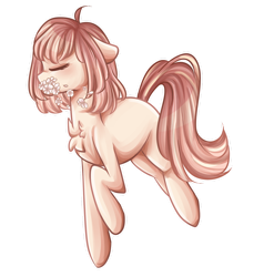 Size: 1280x1344 | Tagged: safe, artist:sketchyhowl, oc, oc:akari, species:earth pony, species:pony, female, flower, mare, simple background, solo, transparent background