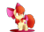 Size: 1400x1000 | Tagged: safe, artist:andromedasparkz, character:apple bloom, species:earth pony, species:pony, g4, adorabloom, apple bloom's bow, bow, cute, female, hair bow, looking back, one hoof raised, simple background, solo, sparkly eyes, tail bow, transparent background