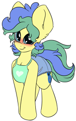 Size: 739x1174 | Tagged: safe, artist:k-kopp, oc, oc:candy apple, species:pony, clothing, female, huge ears, simple background, solo, transparent background