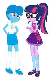 Size: 699x1044 | Tagged: safe, artist:uponia, artist:徐詩珮, edit, character:spring rain, character:twilight sparkle, character:twilight sparkle (scitwi), species:eqg human, my little pony:equestria girls, equestria girls-ified, female, lesbian, sci-springlight, shipping, springlight