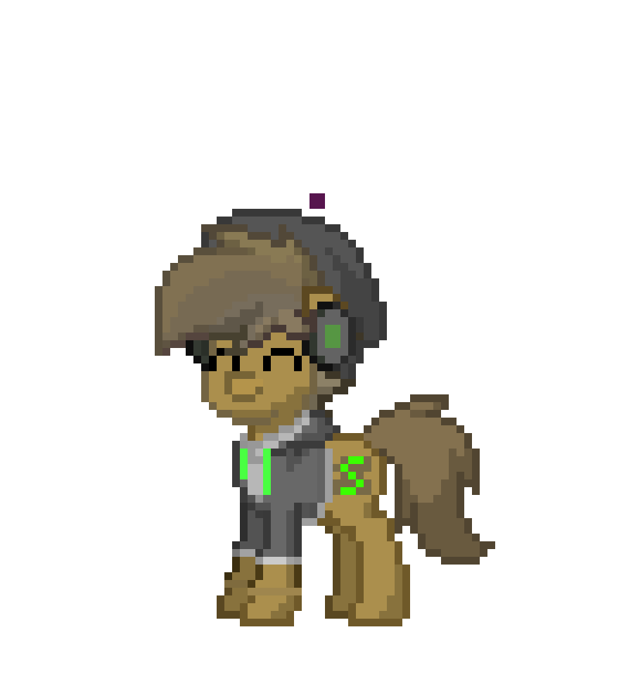 Size: 880x990 | Tagged: safe, artist:almond evergrow, derpibooru original, oc, oc:almond evergrow, species:earth pony, species:pony, pony town, animated, beanie, clothing, cute, eyes closed, gif, happy, hat, headbob, headphones, hoodie, male, music, music notes, ocbetes, pixel art, simple background, smiling, solo, stallion, transparent background