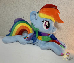 Size: 900x775 | Tagged: safe, artist:ketika, character:rainbow dash, species:pony, irl, photo, plushie, prone, solo