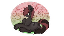 Size: 1280x720 | Tagged: safe, artist:almond evergrow, oc, oc only, oc:obsidian gridnstone, species:pony, female, mare, relaxing, resting, simple background, sitting, solo, transparent background