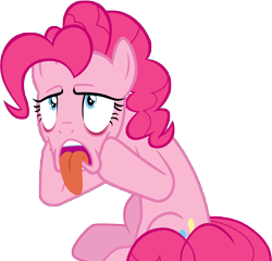 Size: 9364x9000 | Tagged: safe, artist:famousmari5, character:pinkie pie, species:earth pony, species:pony, episode:rock solid friendship, g4, my little pony: friendship is magic, absurd resolution, bleh, female, hooves on cheeks, mare, open mouth, simple background, solo, tongue out, transparent background