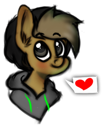 Size: 580x720 | Tagged: safe, artist:almond evergrow, oc, oc only, oc:almond evergrow, species:pony, bust, heart, love, male, pictogram, simple background, sketch, solo, stallion, transparent background