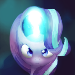 Size: 2000x2000 | Tagged: safe, artist:andromedasparkz, character:starlight glimmer, species:pony, species:unicorn, female, glowing horn, magic, solo, starlight glimmer day