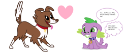 Size: 3136x1280 | Tagged: safe, artist:starman1999, character:spike, character:winona, species:dog, my little pony:equestria girls, 1000 hours in ms paint, collage, female, male, shipping, spike the dog, spike's dog collar, spinona, straight