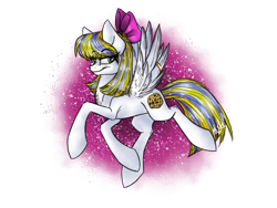 Size: 2048x1536 | Tagged: safe, artist:melonseed11, oc, oc:cookie dough, species:pegasus, species:pony, bow, female, hair bow, mare, solo